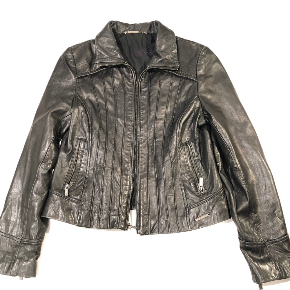 Steve Madden Black Soft Leather Motorcycle Jacket